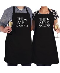 The Mr. The Mrs. Soulmates Happily Married Printed Unisex Adult Couple Apron